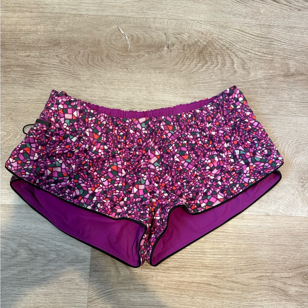 Lululemon Reversible Surf Short II in Paradise Camo Multi / Regal Plum